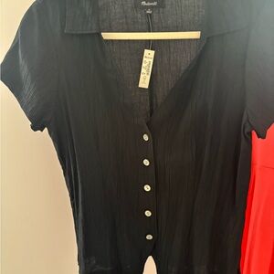 Madewell Black Button-Up Top